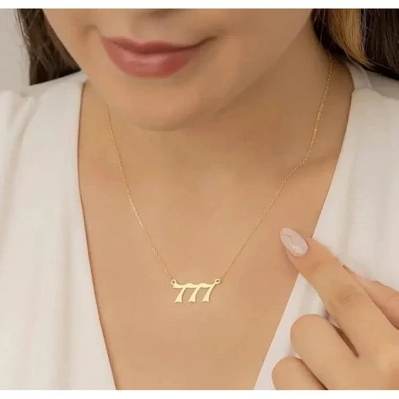 NWT SPIRITUAL YELLOW GOLD PLATED 555 ANGEL NUMBER NECKLACE, GIFT, PRESENT - Picture 12 of 13